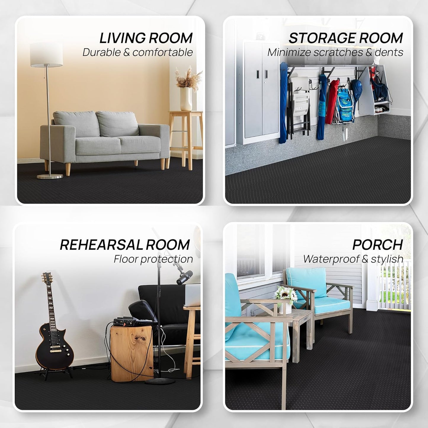 Tapete ejercicio EVA entrelazado 24-120sqft