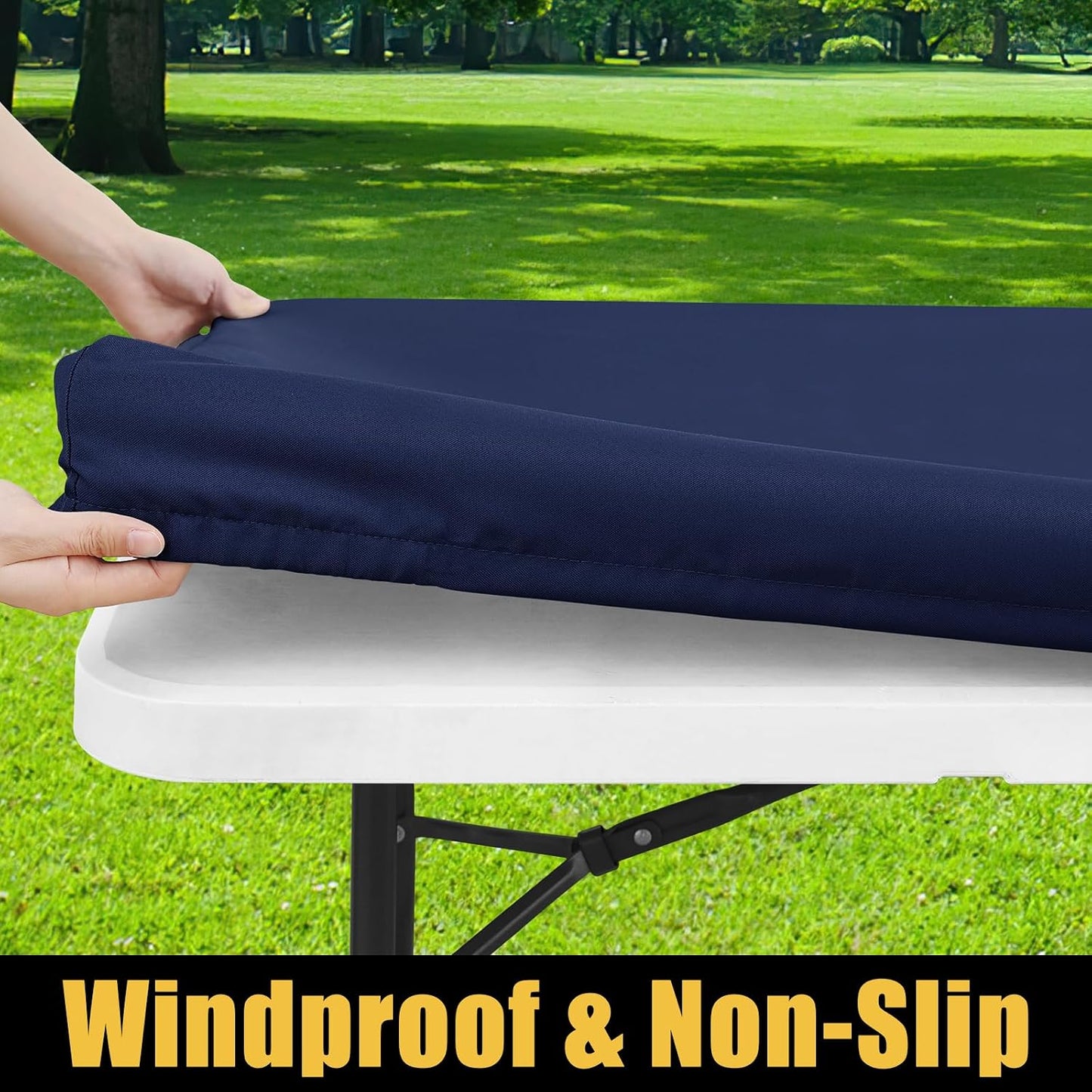 Mantel picnic poliéster ajustable 24x48pulg azul marino