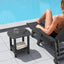 Mesa auxiliar plástico HDPE 16.5pulg exterior negro