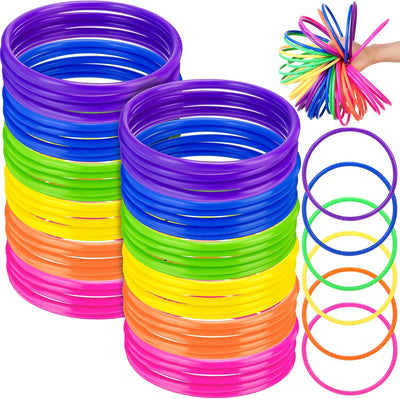 48 Anillos Plástico Multicolor Juego Carnaval Niños