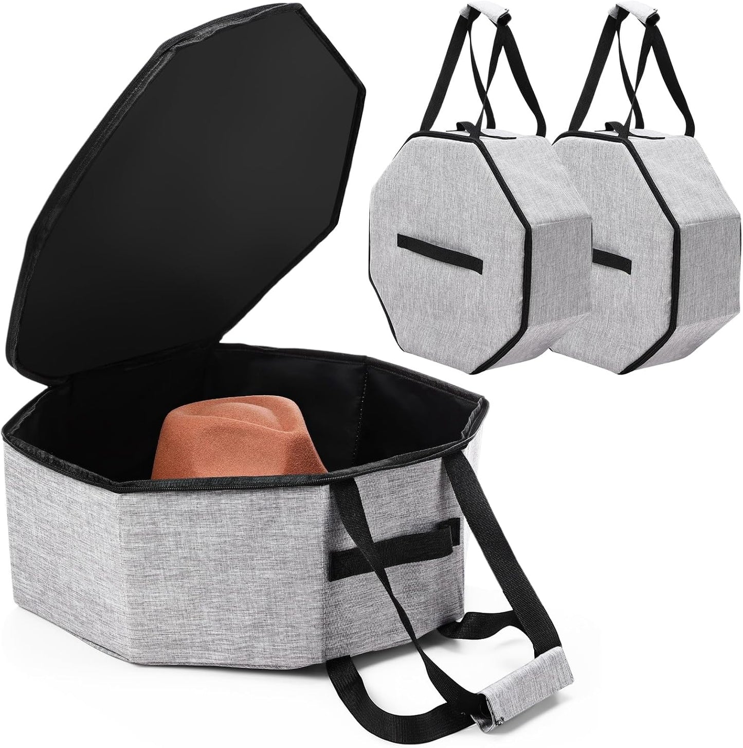 2 Pzas Estuche Sombrero Vaquero Plegable con Asa