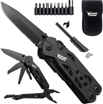 Navaja bolsillo multiherramienta plegable EDC para hombres negro