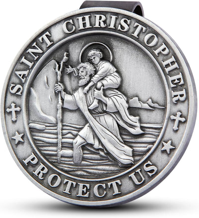 Medalla San Cristóbal clip visera automóvil regalo