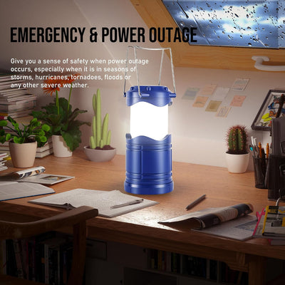 Linterna LED portátil 4 pzas batería luz colgante plegable