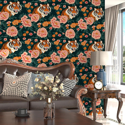 Papel tapiz floral vintage autoadhesivo para baño dormitorio