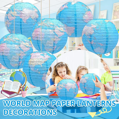 6 Linternas Papel Decoración Viaje Aula Historia