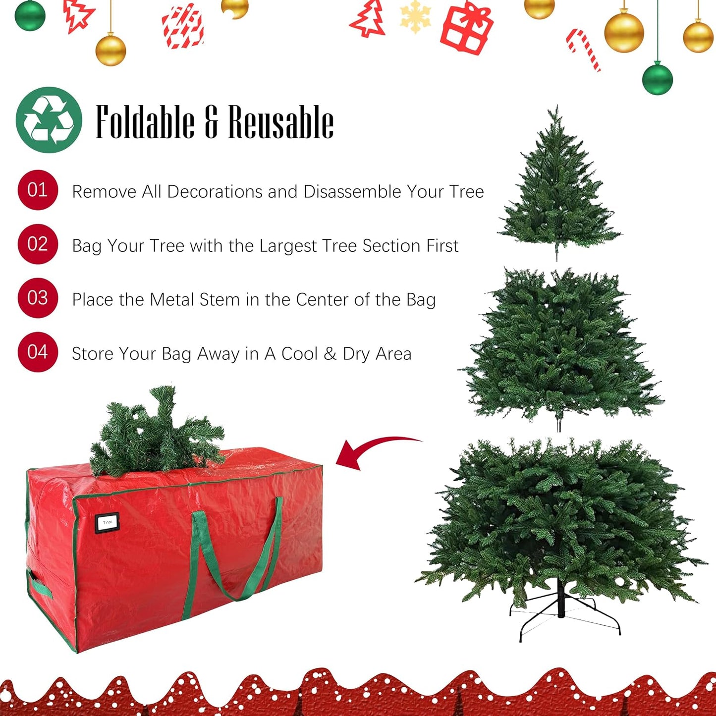 Bolsa almacenamiento árbol Navidad 7.5ft resistente