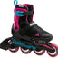 Patines en línea ajustables para niños negro y rosa