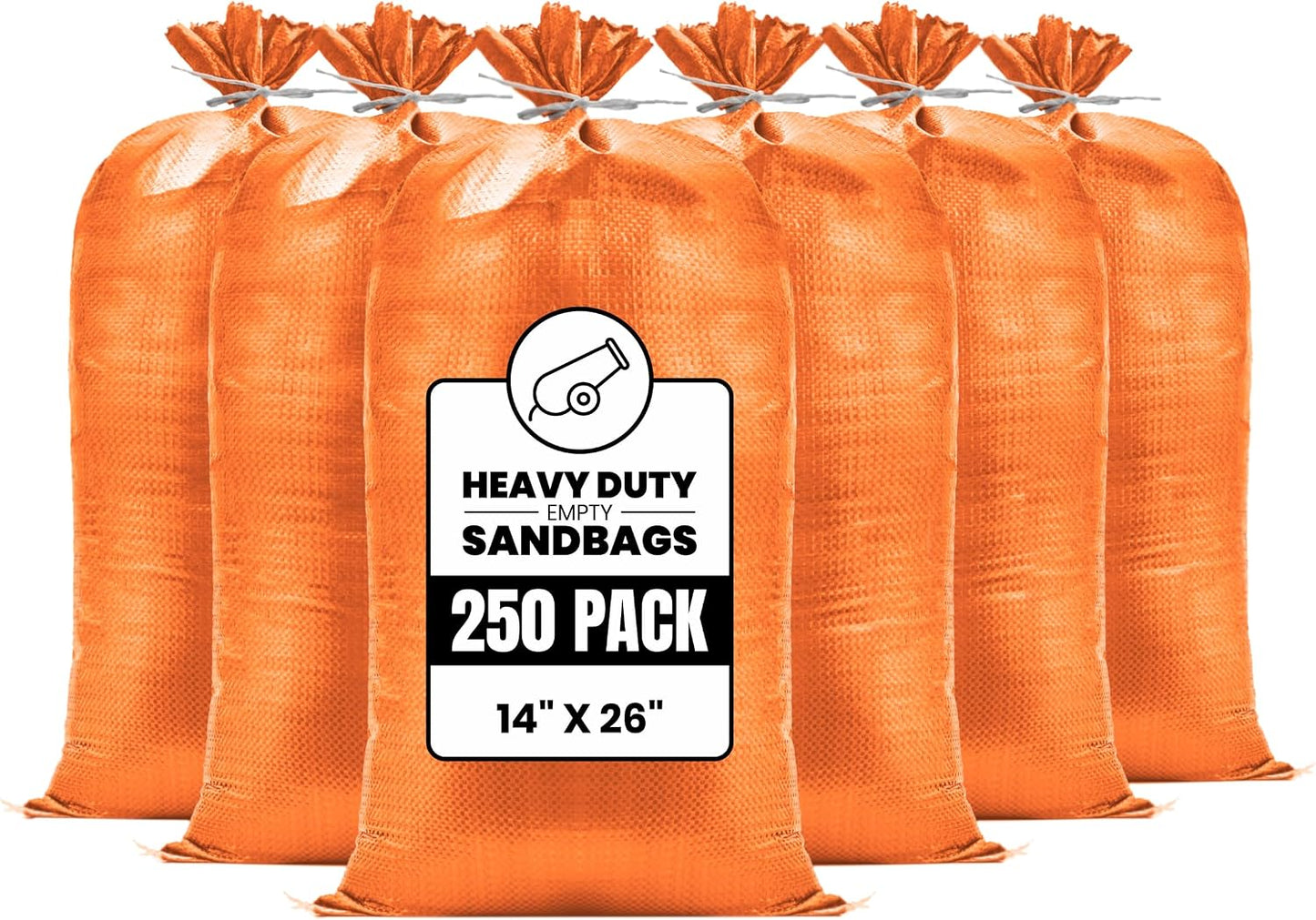 Sacos arena resistentes 14x26pulg con cuerdas UV 250 bolsas naranja