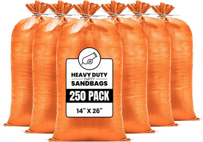 Sacos arena resistentes 14x26pulg con cuerdas UV 250 bolsas naranja