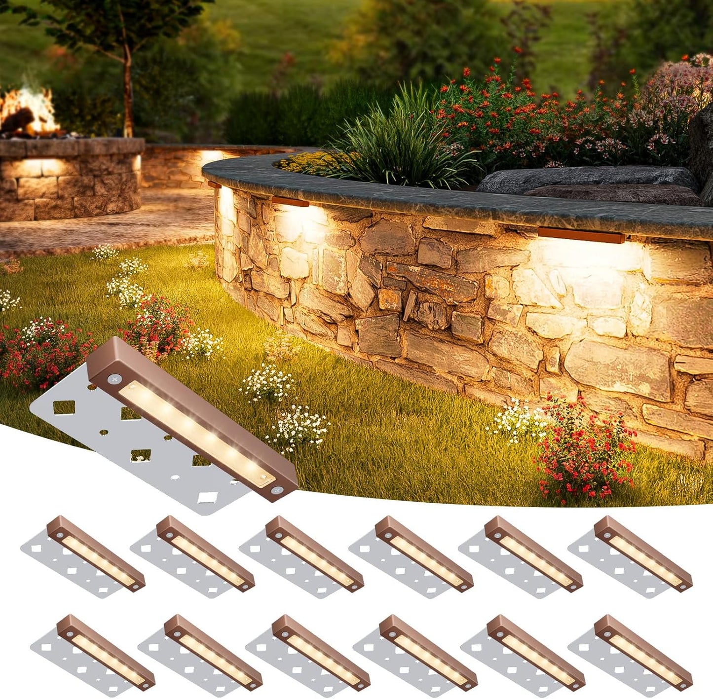 12 Luces LED 7pulg Exteriores 12V 2700K Blanco Suave