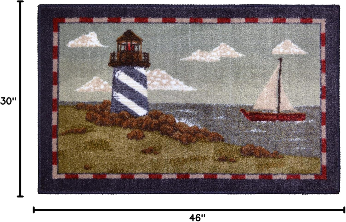 Alfombra decorativa azul 30x46"