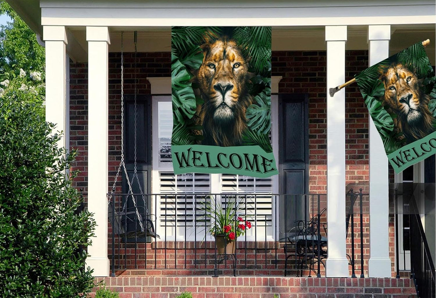 Bandera casa león 28x40" doble cara exterior