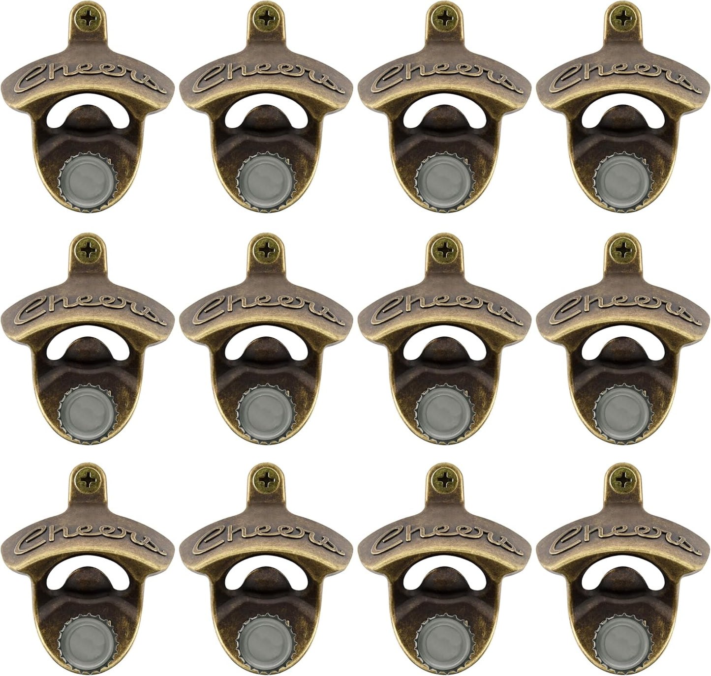 12 Pzas Abrebotellas Magnéticas para Poste Enfriador Bronce