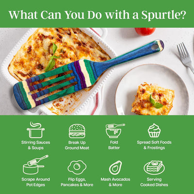 Espátula Spurtle madera abedul 13pulg utensilio cocina versátil