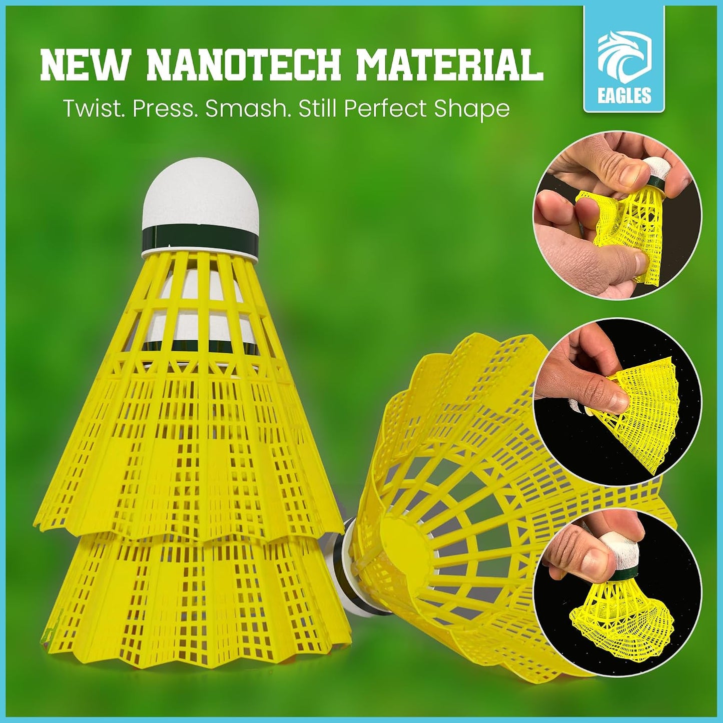 Volantes bádminton nylon para entrenamiento béisbol 24 pzas