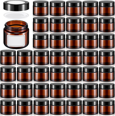 60 Frascos Vidrio 2oz con Tapas para Velas y Cremas