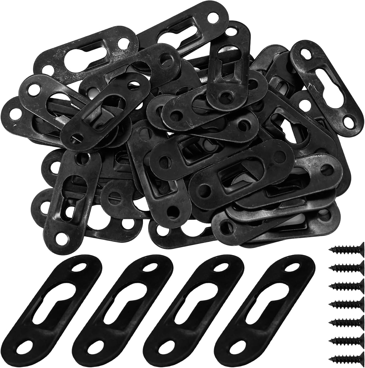 40 Ganchos Metal Negro para Marcos Fotos y Espejos