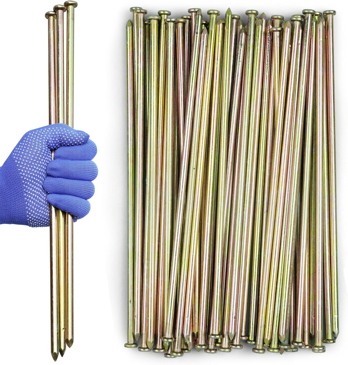 Estacas paisaje 16pulg pack 45 anclaje metal galvanizado