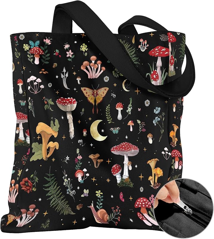 Bolso Canvas para Mujer con Cremallera y Bolsillo Interior