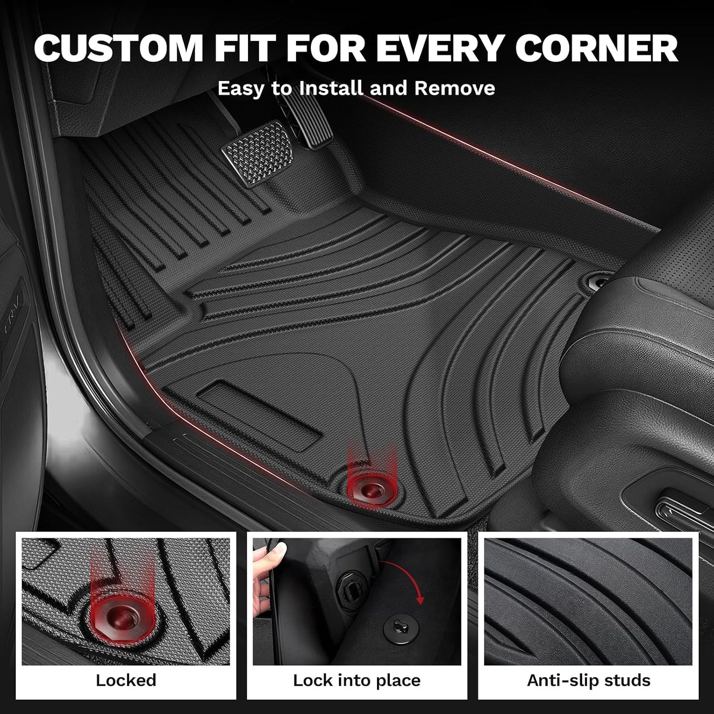 Alfombras Honda CR-V 23-26 3D antiderrap negro