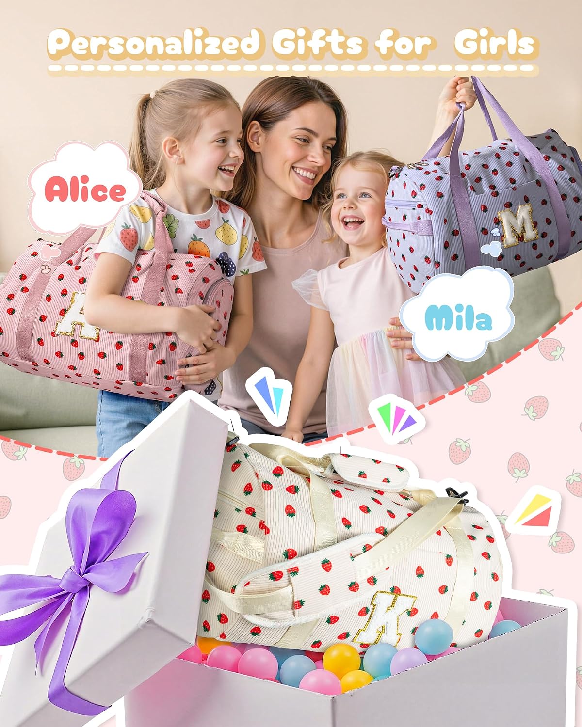 Bolsa gimnasio para niñas con compartimento zapatos