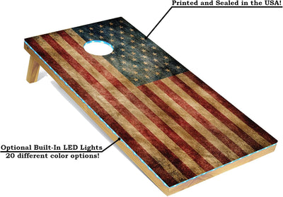 Tablas Cornhole 4x2pulg bandera envejecida con bolsas maíz