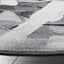 Alfombra redonda 6ft7pulg marfil y gris abstracta
