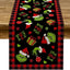 Camino mesa navideño a cuadros búfalo 13x72pulg negro rojo