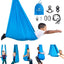 Columpio sensorial interior para niños con tela suave azul