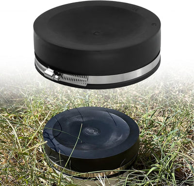 Tapa flexible PVC con abrazaderas acero inox negra