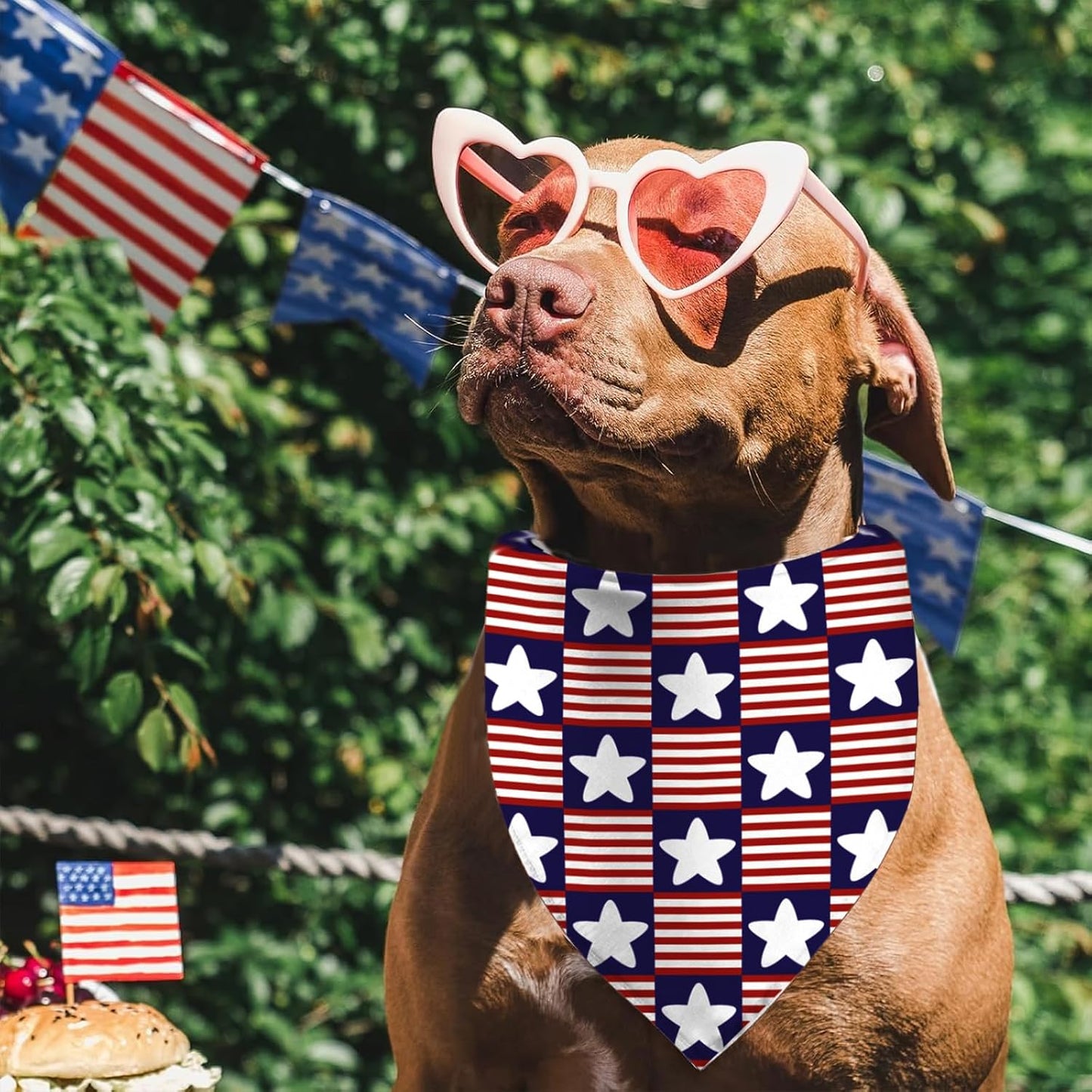 Bandana 4 de Julio para perros doble capa ajustable