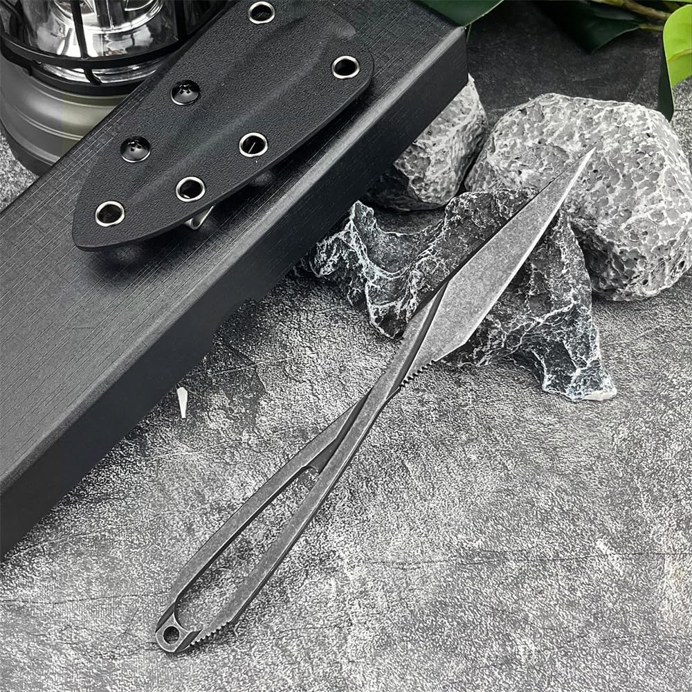 Cuchillo fijo 7.6" acero 8Cr13Mov funda Kydex EDC campamento