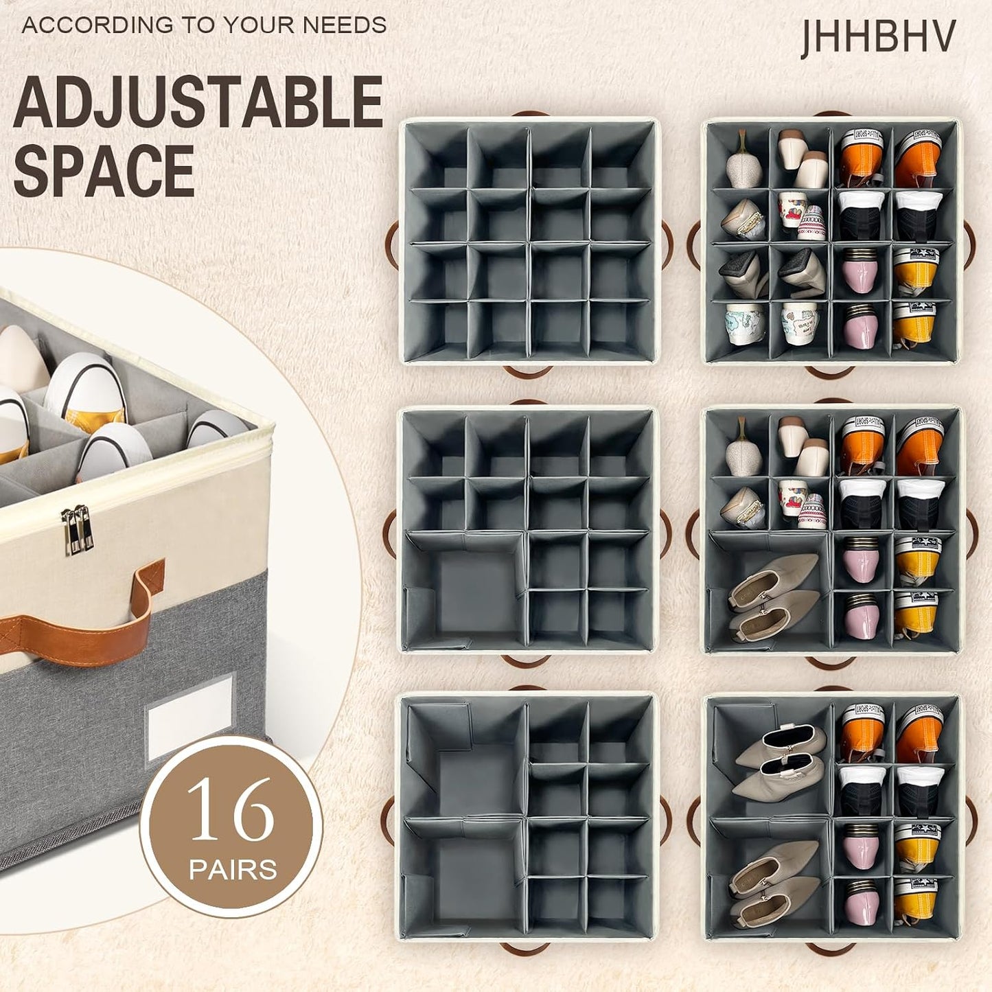 Organiz. zapatos armario ajustable 8-16 pares