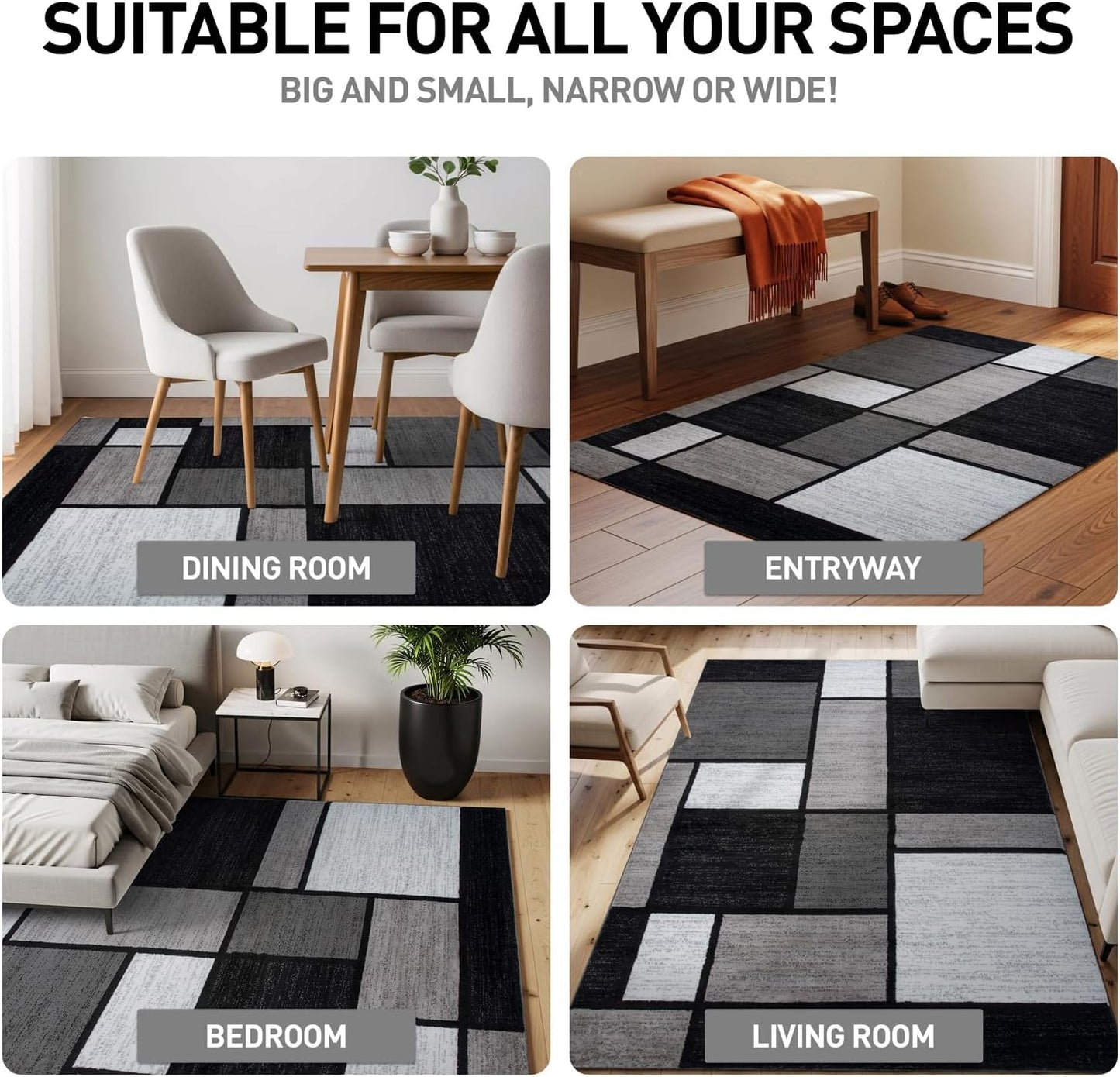 Alfombra gris 7'10"x10'2" oficina sala dormitorio