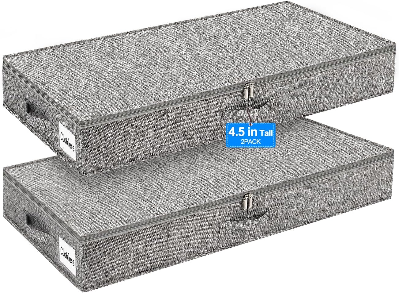 Contenedores almacenamiento bajo cama 4.5" set 2 con soporte