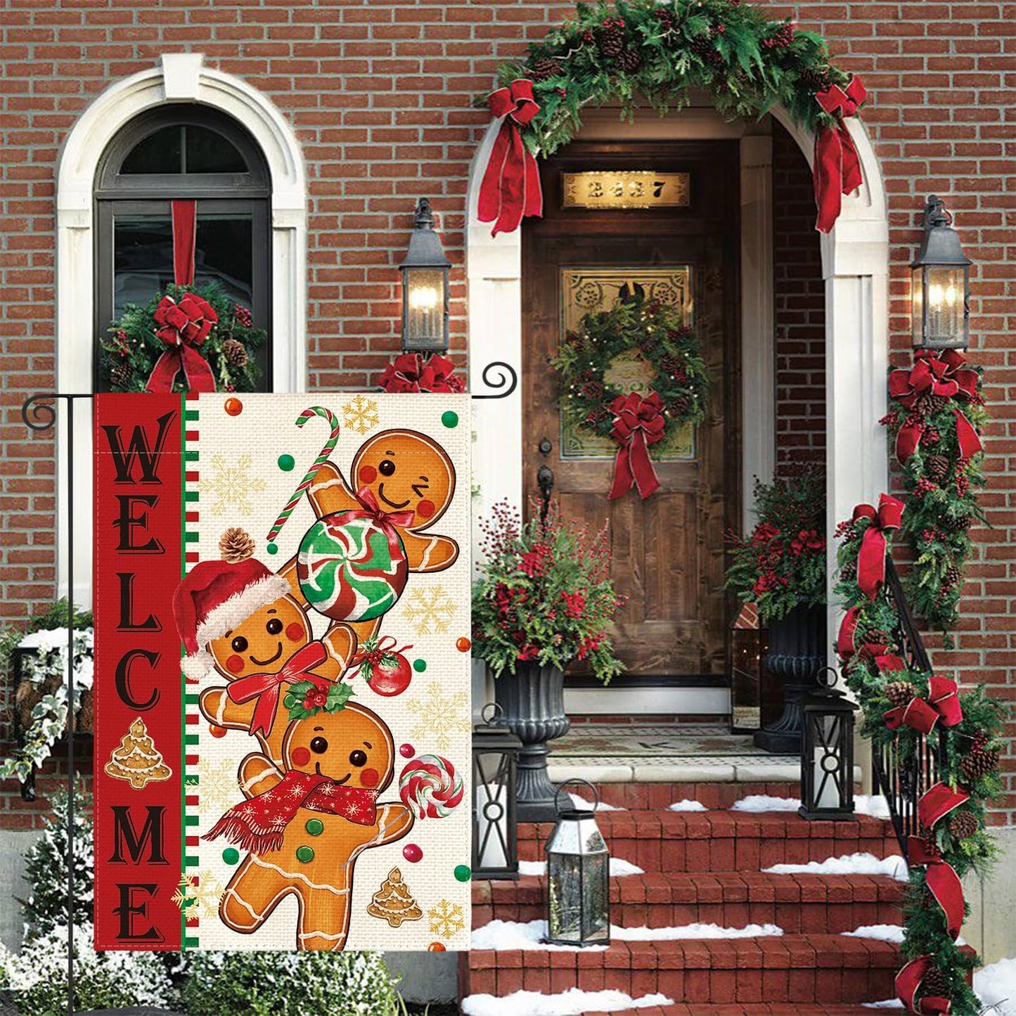 Bandera jengibre navidad 12x18pulg doble cara patio