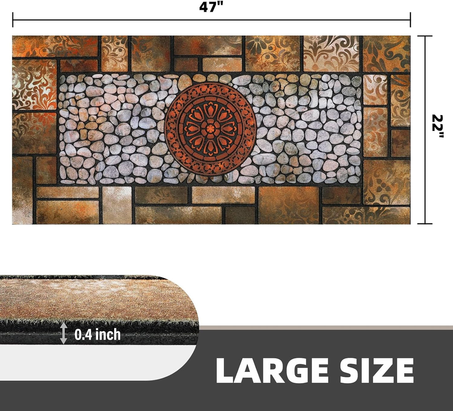 Tapete exterior 47x22pulg antiderrap puerta garaje
