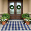 Alfombra cuadros Buffalo 4x6ft Azul Blanco lavable puerta