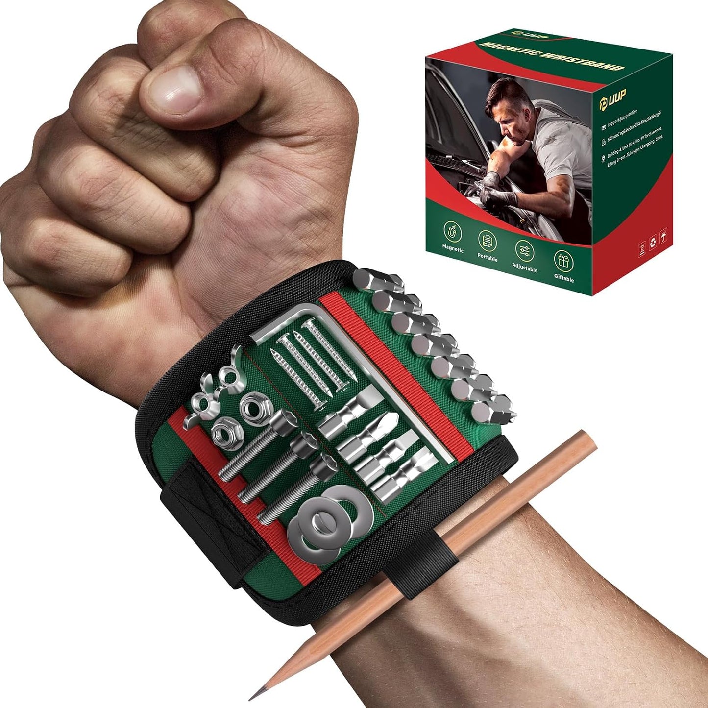 Pulsera magnética ajustable para mecánicos hombres