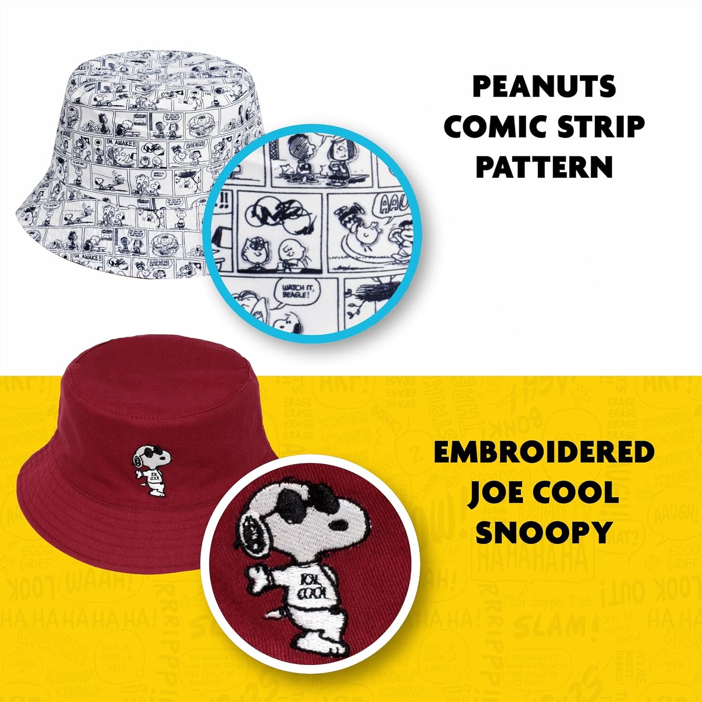Sombrero bucket denim Snoopy para mujer