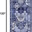 Alfombra Patchwork Vintage 2x7ft x 10ft Azul/Marfil