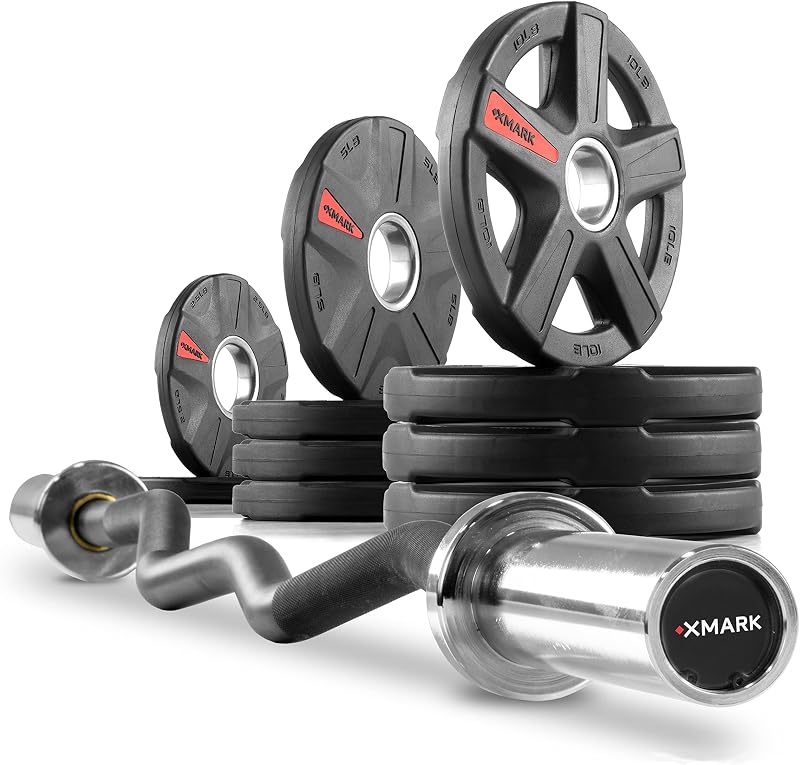 Set pesas olímpicas con barra EZ Curl
