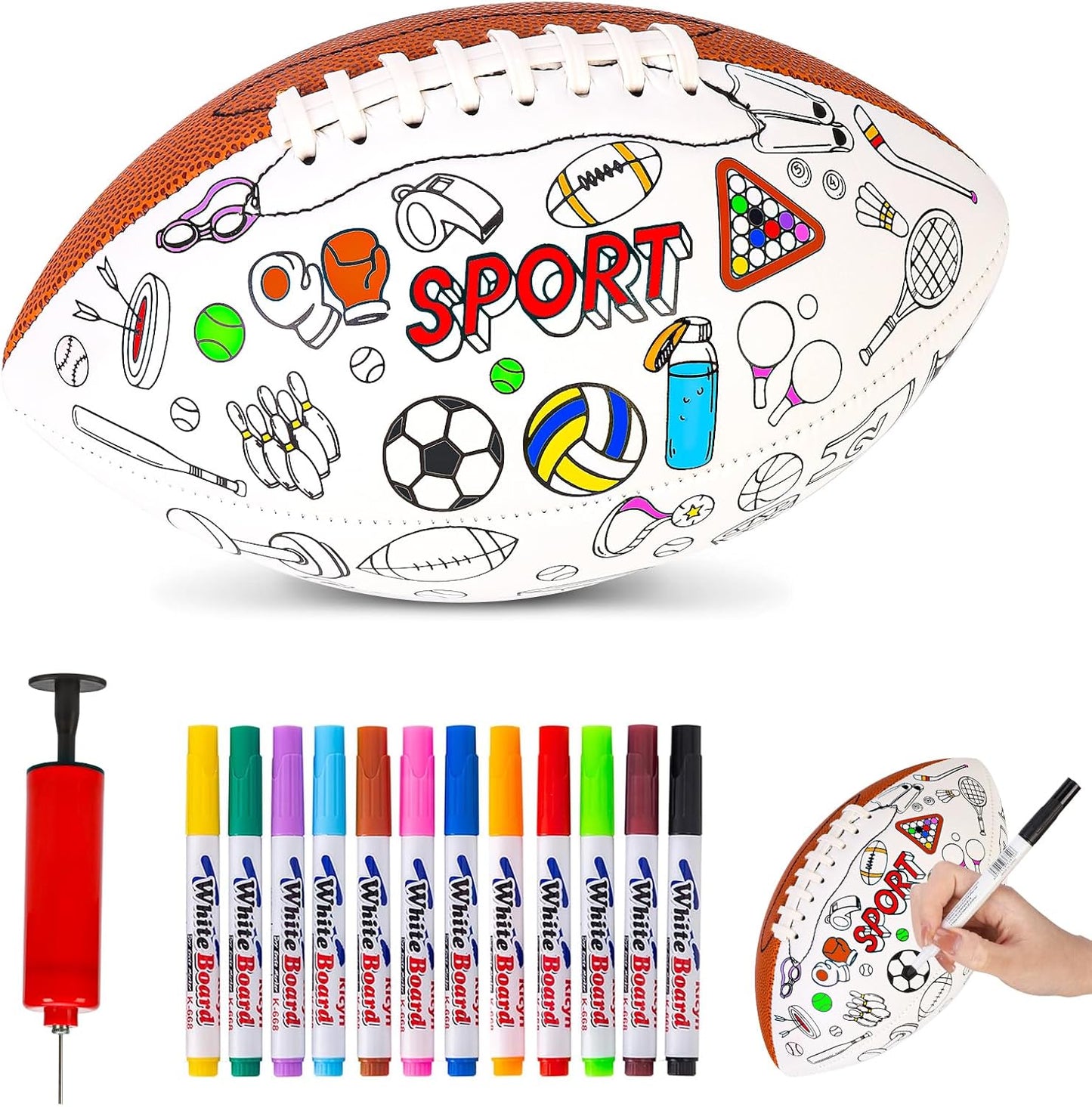 Fútbol personalizable para jóvenes 12uds con bomba