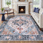 Tapete lavable antiderrap bohemio 6x9ft azul naranja