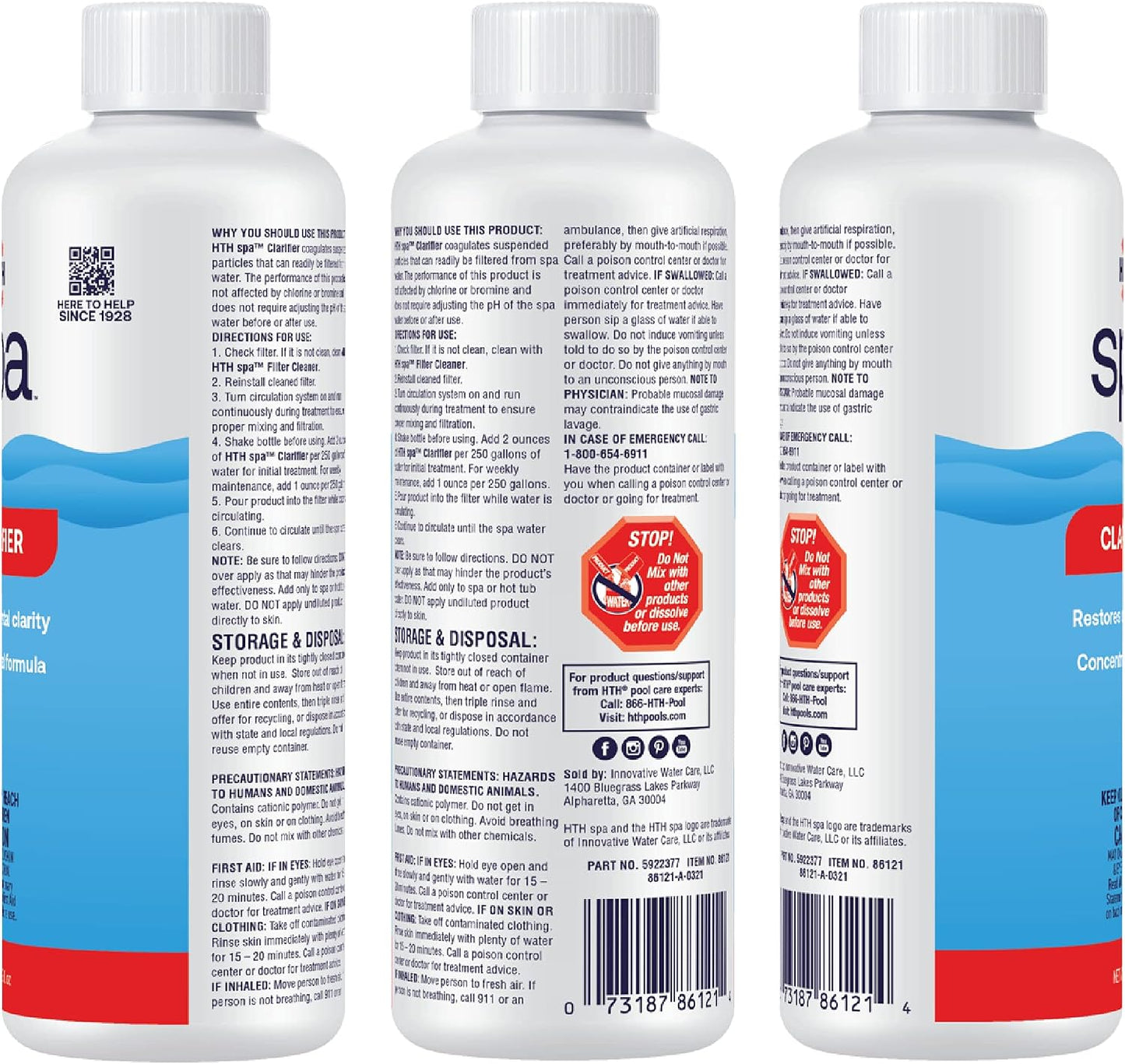 Clarificador concentrado para spa y bañera hidromasaje 16oz