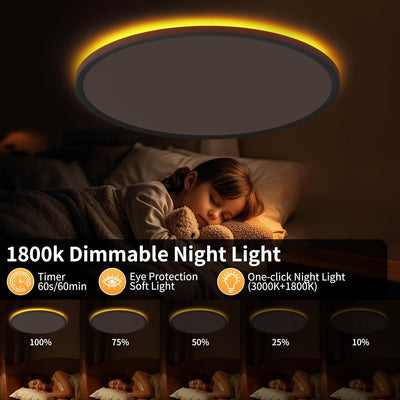 Lámpara techo LED 16pulg control remoto luz cálida regulable dormitorio cocina