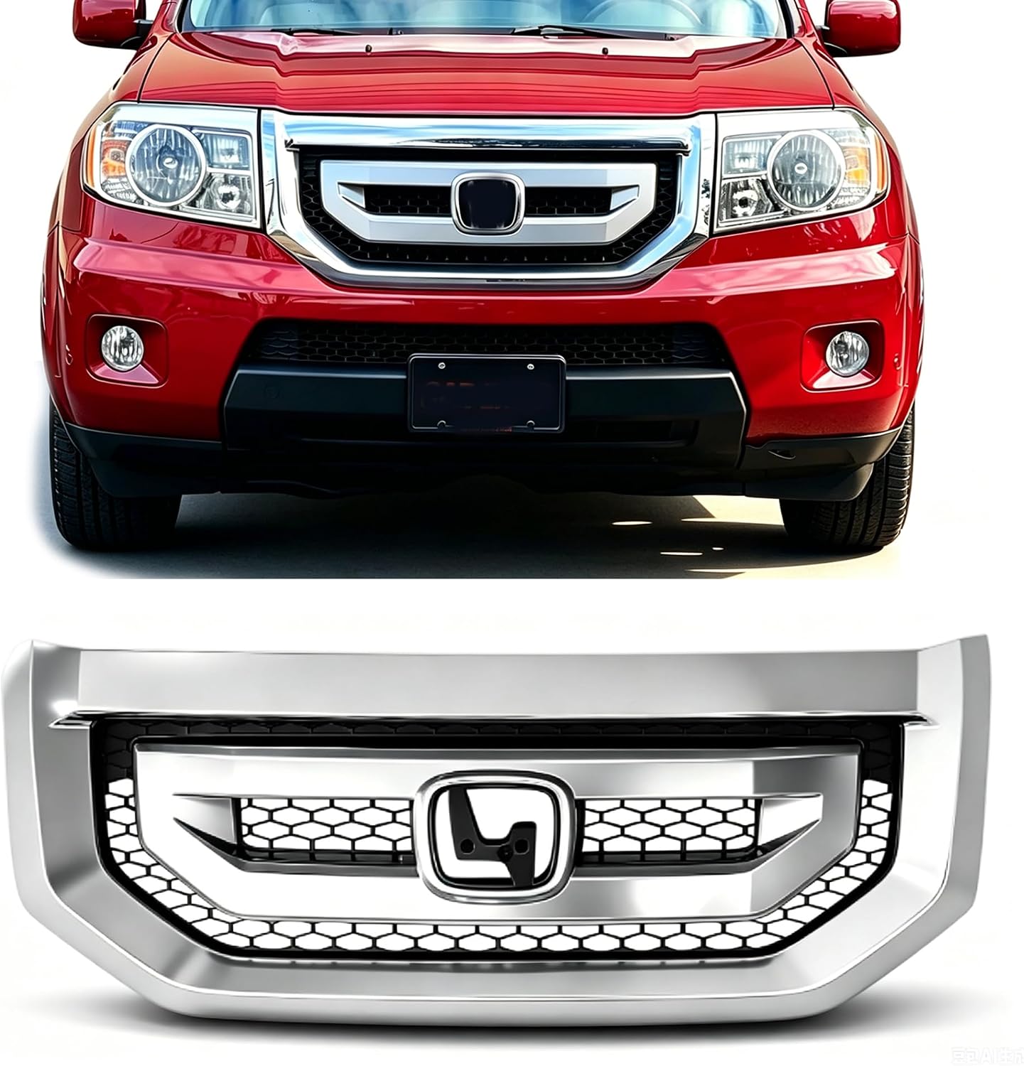 Conjunto parrilla frontal cromada Honda Pilot