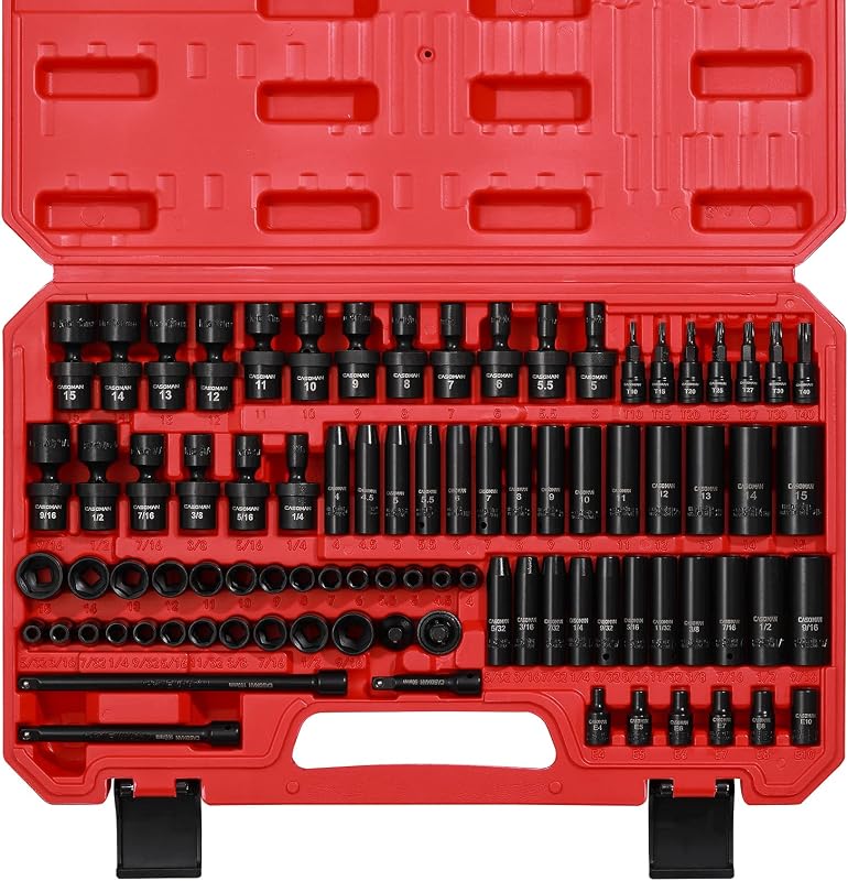 Set llaves impacto 86pzas 1/4pulg SAE/métrico CR-V