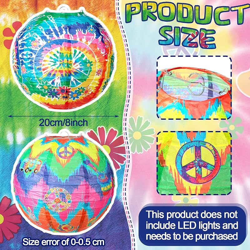6 Linternas Colgantes Papel Estilo Hippie 60s 70s